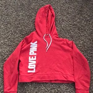 cropped red hoodie from victoria's secret PINK